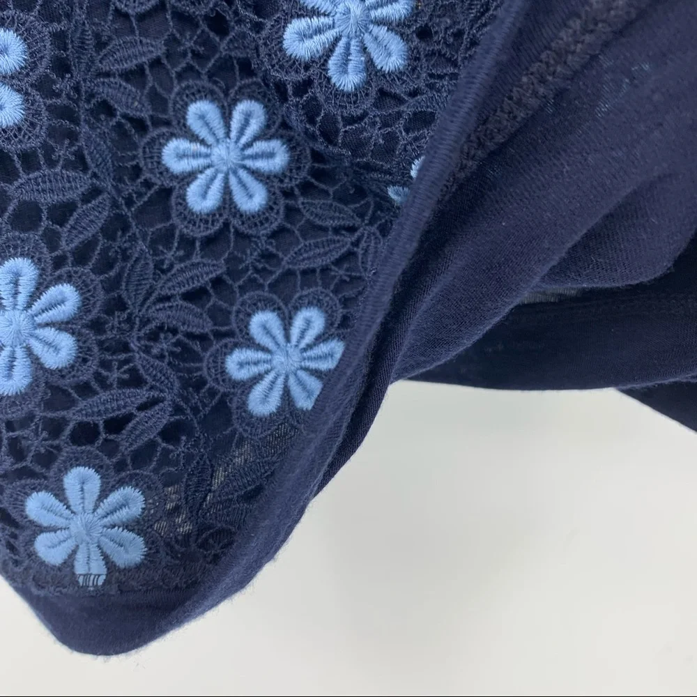J. Crew Tank Top Crochet Sleeveless Blue Size XS